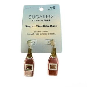 BaubleBar Rose Bottle Earrings with Gold and Pink